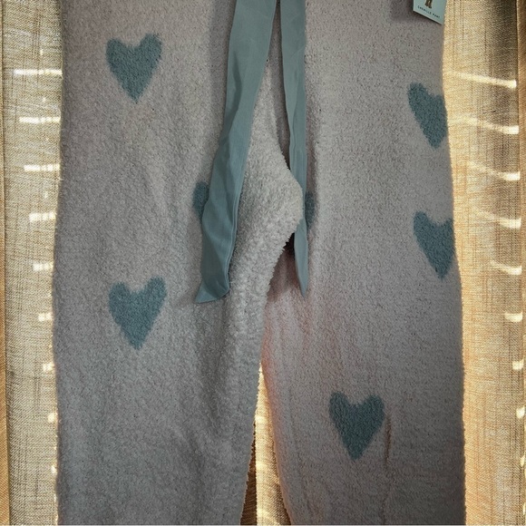 NWT Honeydew Intimates Chenille Pink Glisten Heart Print Jogger Pants Size Large - Picture 6 of 15